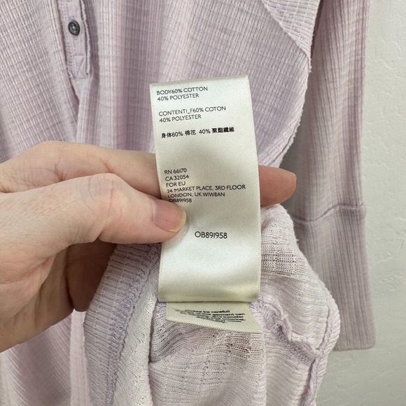 We The Free Citrine Thermal Top Womens Small Purple Long Sleeve V-Neck Tunic - Picture 14 of 15